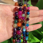 35pcs Round Loose Multicolored Agate Beads - Image 5