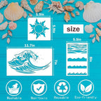 yhslmh Beach Wave Stencils for Painting on Wood Reusable Canvas Nautical - Image 2