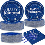 Qyeahkj 50 Guests Retirement Plates and Napkins Party Supplies Happy Retirement by Qyeahkj