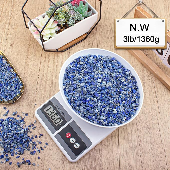 Lapis Lazuli Crystals Chips Aquarium Gravel Rocks 3 Lbs, Natural Gemstones - Image 9