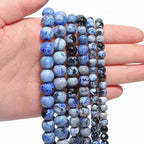 35pcs Round Loose Blue&Grey Fire Agate Beads - Image 5