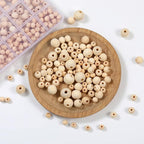 280pcs Wooden Beads for Crafts 5 Sizes Unfinished Wood Bead Bulk 8mm, 16mm - Image 6