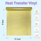 DUEUIOE Gold Glitter HTV Heat Transfer Vinyl Roll - Image 3