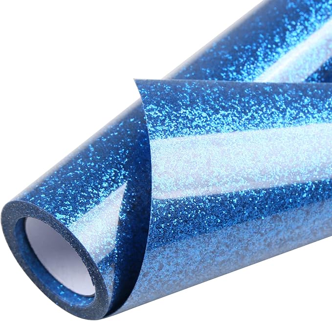 TORC Royal Blue Glitter HTV Heat Transfer Vinyl Roll 12 inch x 5 ft Iron on by TORC