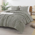 Andency Medium Grey Comforter Set King Size, Boho Soft Warm Tufted Bedding by Andency