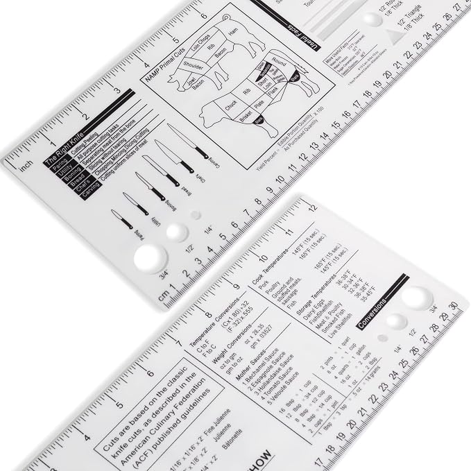Culinary Ruler Cutting Reference Template Cooking Measurement | Acrylic - Image 3