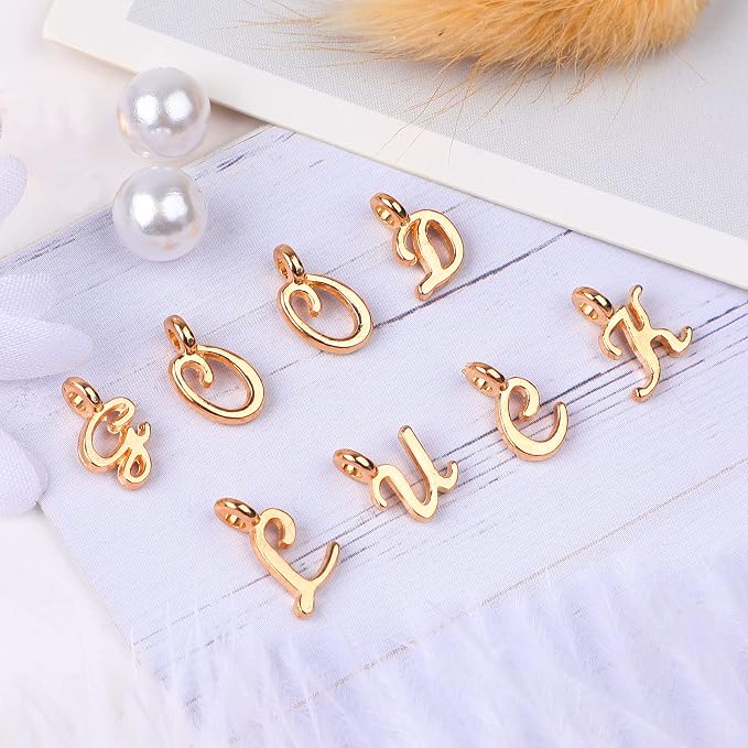 SANNIX 156Pcs/6 Sets Gold Letter Charms - Image 5