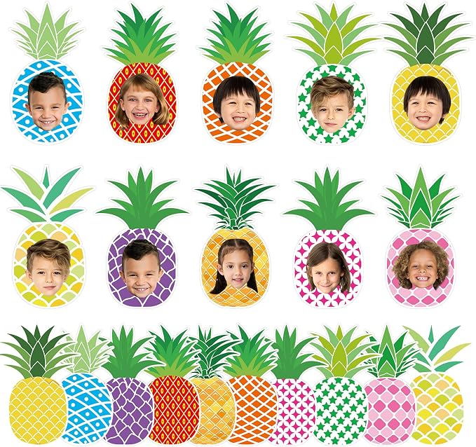 gisgfim 80Pcs Summer Cutouts Pineapple Decoration Bulletin Board Luau Tropical by gisgfim