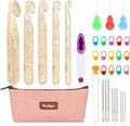 Vodiye 5 Sizes Large Crochet Hooks 12mm-25mm, Ergonomic Crochet Hook Set by Vodiye