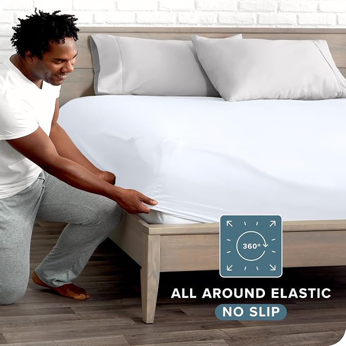 Bare Home Fitted Bottom Sheet Split Queen Size - Image 4