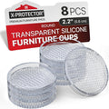 X-Protector Furniture Cups - 8 PCS 2.2" - Non Slip Furniture Pads for Hardwood Floors - Transparent Floor Protectors - Bed Stoppers to Prevent Sliding - Keep Furniture from Sliding on Floor! (Round)