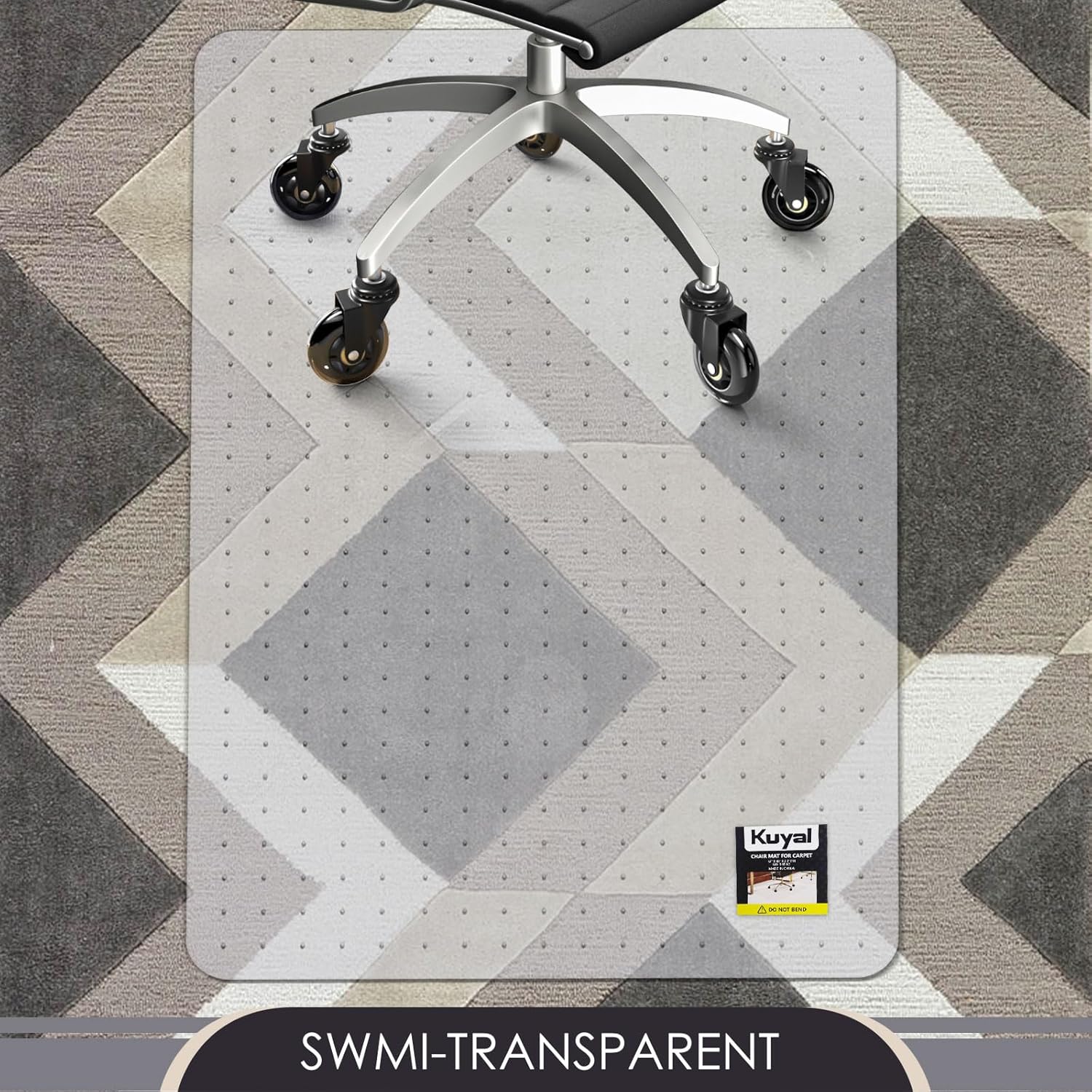 Kuyal Office Chair Mat for Carpet, 36x48 Clear Heavy Duty Computer Chair Mat, Under Desk Protector Carpeted Floors Mat, Easy Chair Movement,Ship Flat