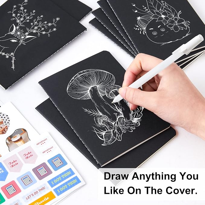 feela 170 Pack Blank Kraft Notebooks, Unlined Sketchbook Mini Cute Note Pad - Image 3
