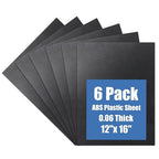 Plastic Sheet 12" x 16" x 0.06", Abs Plastic Sheets 6 Pack by KINLINK