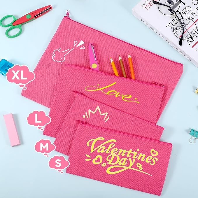 12 Pieces Cotton Canvas Makeup Bag, Blank DIY Craft Bag - Image 6