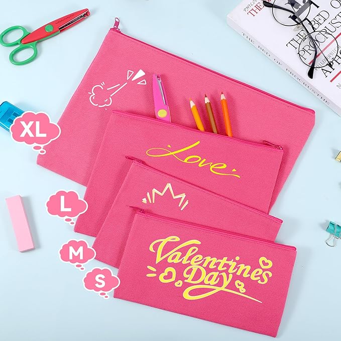 12 Pieces Cotton Canvas Makeup Bag, Blank DIY Craft Bag - Image 6