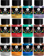 Mica Powder, 12 Colors Pearlescent Pigment Powder by Luckymica