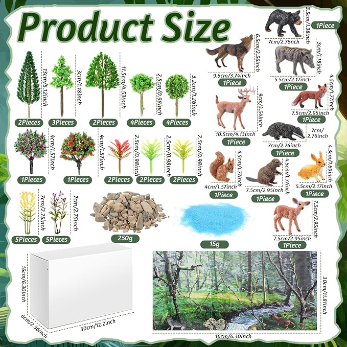 Teyva Daily 48 Pcs Forest Diorama Kit Habitat Project Box Set Forests Diorama - Image 3