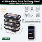 YQBRAO 4-Pack Clear Hard Shell Zipper Case, 1.2mm Ultra-Thick Diaper Bag - Image 4
