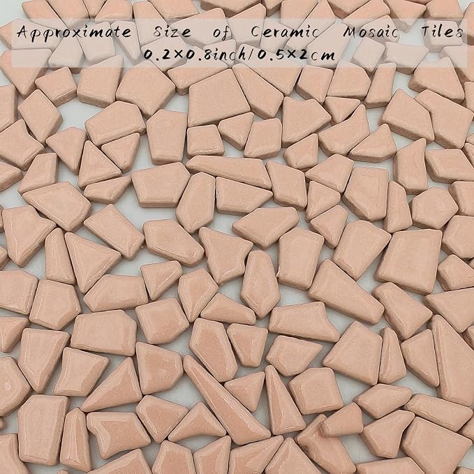 200g Ceramic Mosaic Tiles for Crafts, Irregular Stained Ceramic 0.2"x0.8" - Image 5