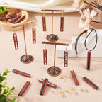 FASHEWELRY 12Pcs Wood Resin Earrings Charms Rectangle Wooden Earring Blanks - Image 3