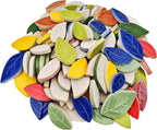 500g/1.1lb Leaf-Shaped Ceramic Mosaic Tiles, Ceramic Mosaic Pieces - Image 7
