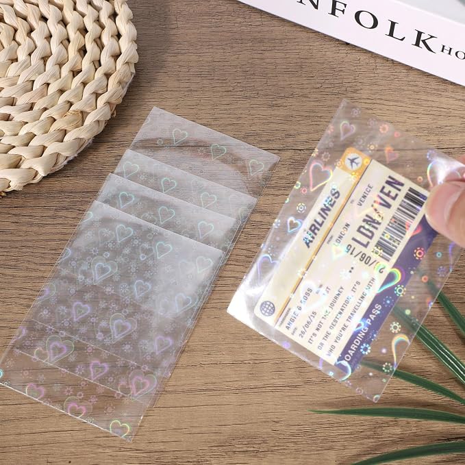 400pcs Love Heart-Shape Photocard Sleeves, 9.1x6.5cm/3.58x2.56in Holographic - Image 4