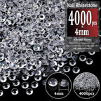 4000pcs 4mm Resin Rhinestones Bulk, Transparent Flatback Round Jelly - Image 2