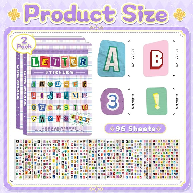 10000+ Letter Stickers for Scrapbooking Junk Journal Supplies Craft Decor | - Image 2