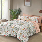 Yiran 7 Piece Floral Comforter Set Queen Size, Botanical Bed in a Bag - Image 2