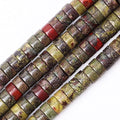 Natural Stone Heishi Beads for Necklace Making, 4 mm x 6 mm Small Flat Round by YUGDRUZY