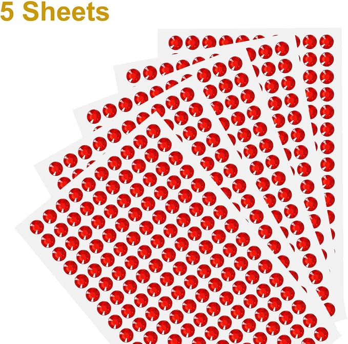 HARFINGTON 5 Sheet/800pcs Rhinestone Adhesive Stickers Self Adhesive Acrylic - Image 3