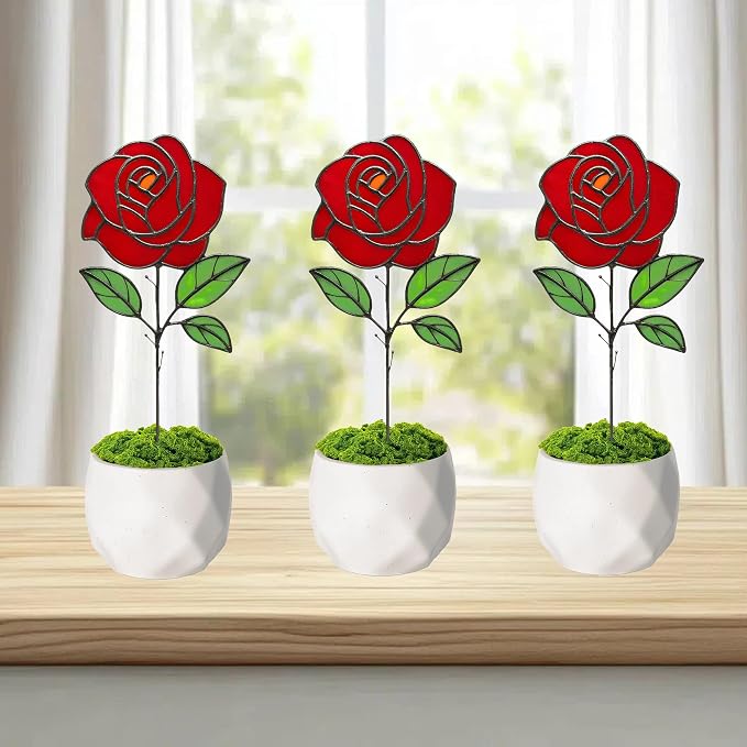 Glass Flowers, Stained Glass Rose - Image 6