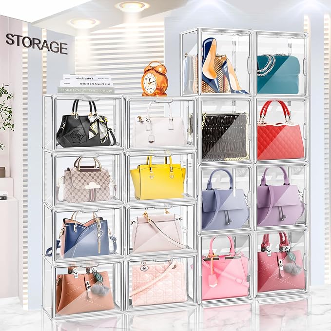 DILIBRA 4 Packs Clear Plastic Handbag Storage Organizer - Image 3