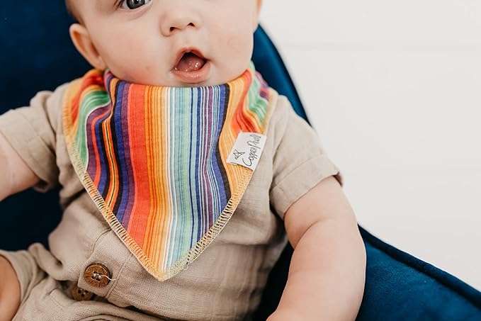 Copper Pearl 4 Pack Soft Cotton Baby Bibs for Drooling and Teething, Absorbent Drool Bibs for Baby Girl and Boy, Adjustable to Fit Newborns to Toddlers, Tons of Styles (Westyn)