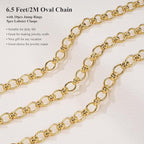 6.5FT Shiny Gold Plated Jewelry Roll of Chains - Image 3