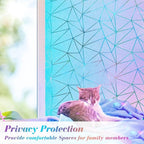 Coavas Rainbow Window Privacy Film, Frosted Glass Static Cling, Decorative - Image 2