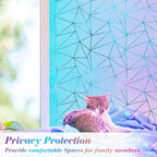 Coavas Rainbow Window Privacy Film, Frosted Glass Static Cling, Decorative - Image 2