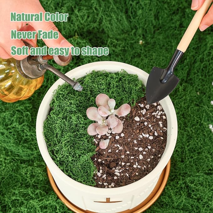 14.1oz Fake Moss for Crafts, Fairy Garden Accessories, Decorative Grass for - Image 3