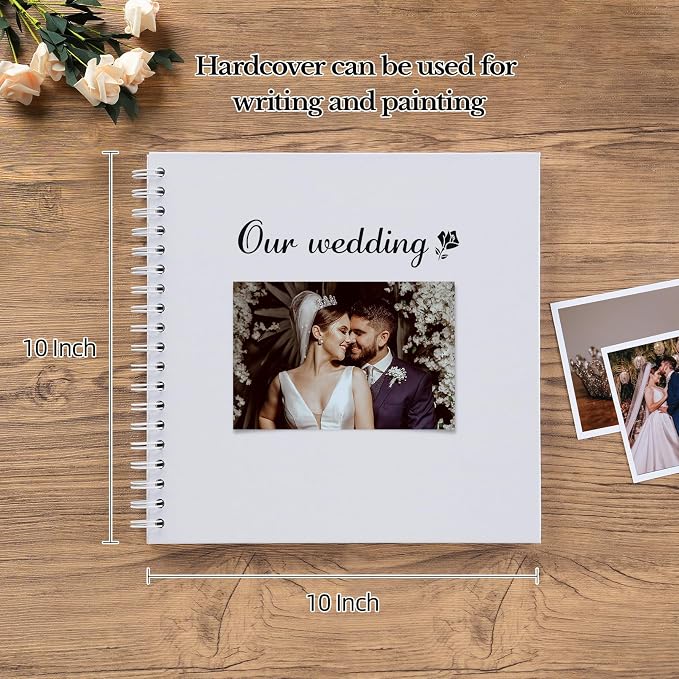 potricher 10 x 10 Inch DIY Scrapbook Album 40 Pages Hardcover Kraft Paper Scrap - Image 2