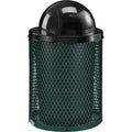 Global Industrial 36 Gallon Outdoor Steel Trash Can with Dome Lid, Plastic Liner and Anchor Kit Included, 23-1/2" Diameter x 40" H, Powder Coat Finish, Unassembled, Green