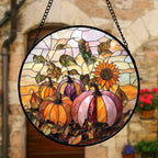 DASTOLL Stained Glass Window Hanging, Pumpkin Sunflower Suncatcher Diamond - Image 4