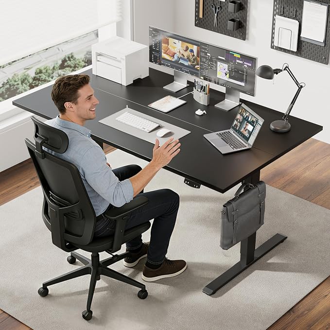 Agilestic Electric Standing Desk, 55 x 28 Inches Height Adjustable Desk - Image 2