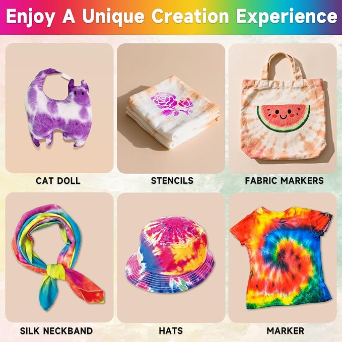 16-Color Tie Dye Kit for Kids & Adults – Includes Fabric Markers, Pre-Filled - Image 6