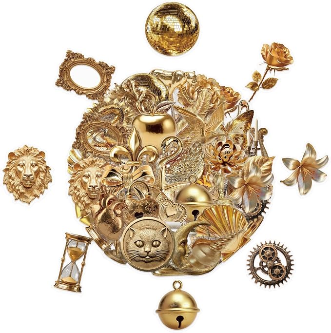 50 Pcs Luxury Golden Style Transparent Stickers - Image 5