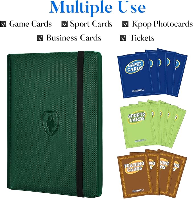 Premium 9 Pocket Card Binder for 360 Cards, Fabmaker PU Cover Trading Card - Image 3