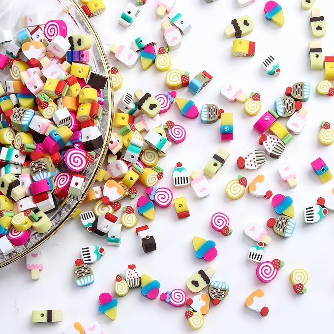 100pcs Mixed Polymer Clay Spacer Beads - Image 4