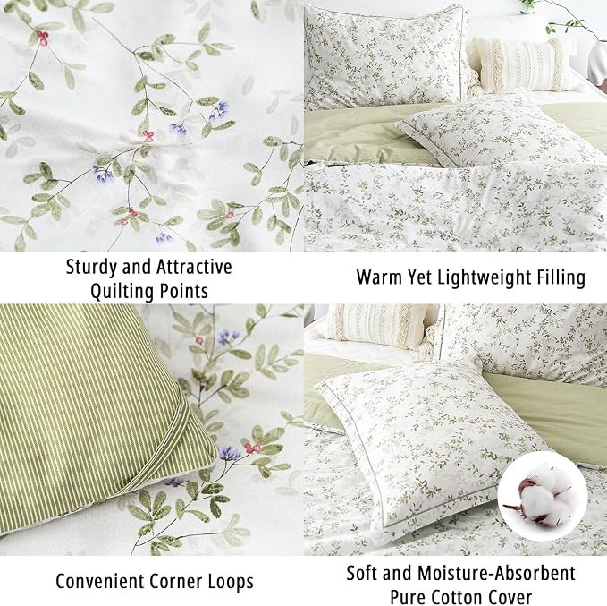 LEMIROE Botanical Cotton Comforter Queen Size - Image 5