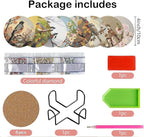 Clendo 8 PCS Bird Diamond Art Coaster Kits - Image 3
