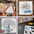 FINGERINSPIRE Starburst Stencils 11.8x11.8 inch Shining Stars Stencil | Square - Image 4